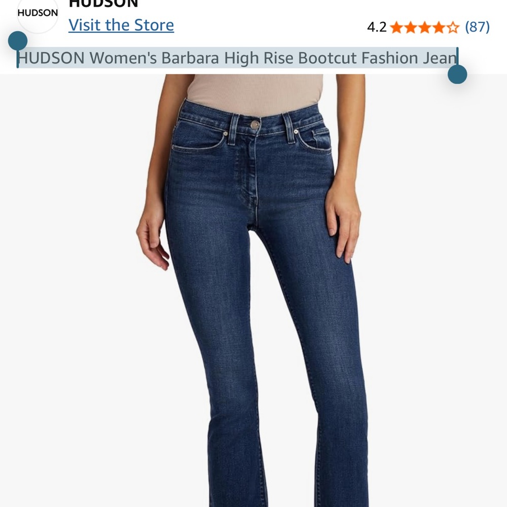 Hudson Jeans Women's Blue High Rise Bootcut Jeans